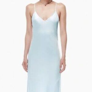 Aritzia Wilfred Slip Midi Dress in light blue size medium NWT